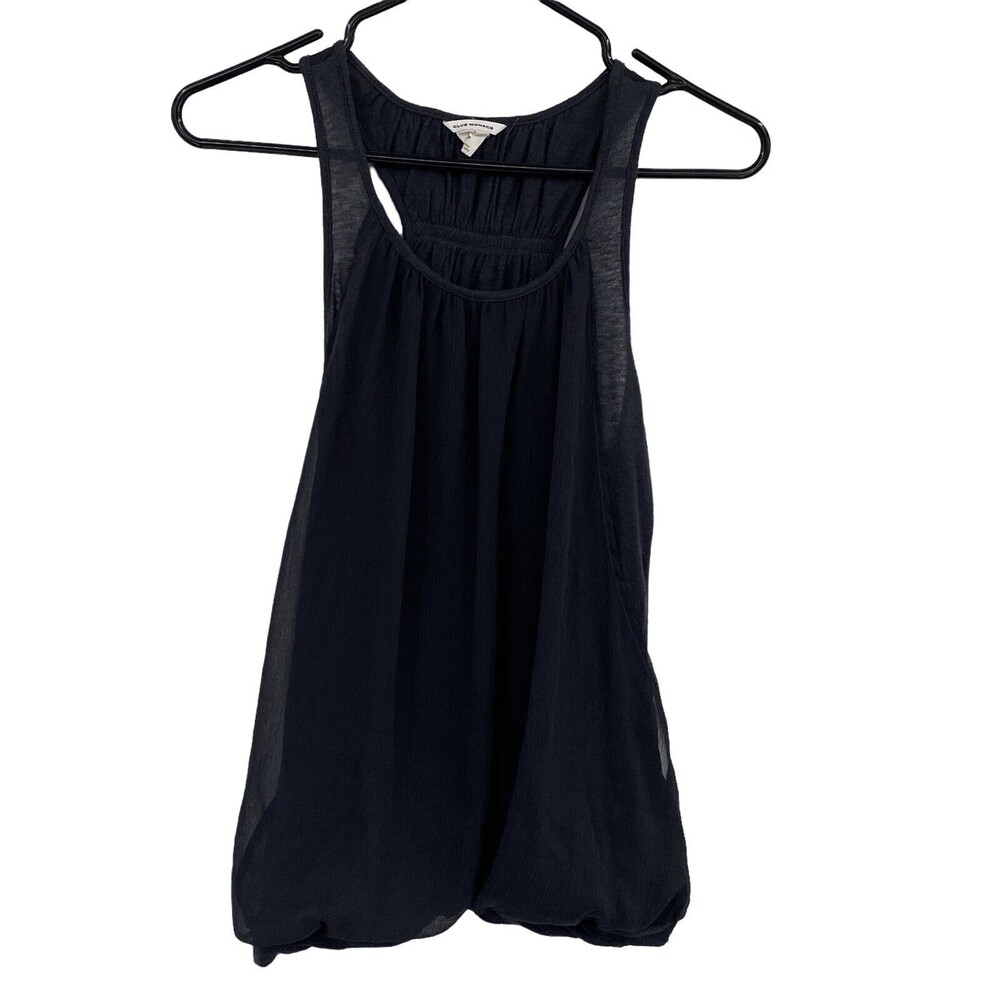 Club Monaco Womens Black Scoop Neck Sleeveless Racerback Tank Top Size XS